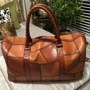 Patricia Nash Brown Leather Travel Bag